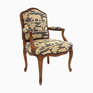 19th Century Nutwood Armchair with Cushion, 1880s