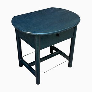 Single Nightstand with Wood and Glass Top by Roberti Rattan, Italy, 1980s