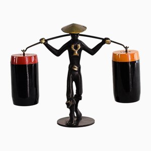 Salt and Pepper Shaker Holder Chinese by Richard Rohac, 1950s
