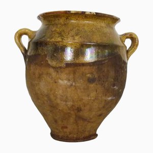 French Yellow Glazed Confit Pot