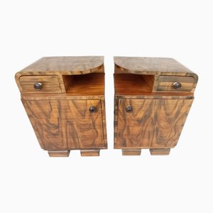 Art Deco Nachttische von Jindrich Halabala, 1940er, 2er Set