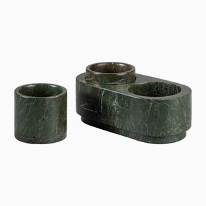 Forest Green Marble Salt and Pepper Container Set by Royal Bee Design, Set of 3