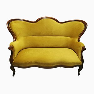 Sofá Louis Philippe de madera de haya, década de 1850