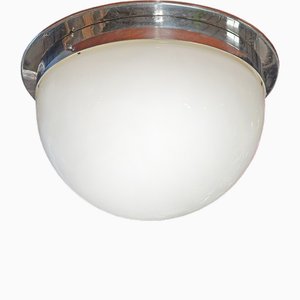 Lampada da soffitto Bauhaus in vetro opalino, anni '30