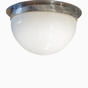 Lampada da soffitto Bauhaus in vetro opalino, anni '30