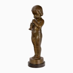Hans Harders, niño tocando la chirimía, años 20, bronce