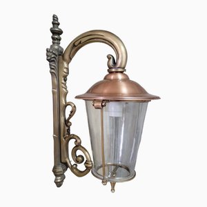 Lampada da esterno Art Nouveau in ottone e rame