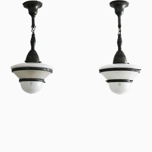 Plafoniere Art Deco Bauhaus di Dr. Ing. Schneider & Co., 1920, set di 2