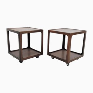 Mid-Century Beistelltische mit Rollen, 1960er, 2er Set