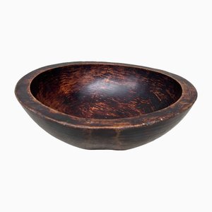 Decorative Traditional Wooden Dough Bowl, Japan, 1920s