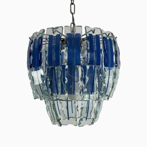 Vintage Chandelier in Colored Murano Glass in the style of Zero Quattro, 1970s