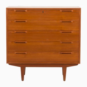 Dänische Teak Kommode mit 5 Schubladen im Stil von Borge Mogensen, 1960er