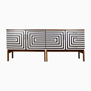 Enfilade Modulaire avec Motif Op Art, 1970s, Set de 2
