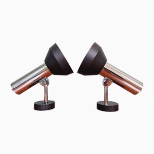 Articulated Wall Lights in Chromed Metal from Boulanger, Belgium, 1970s, Set of 2