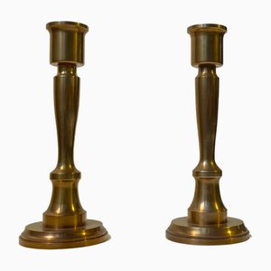 Mid-Century Scandinavian Candlesticks in Bronze by Th. P., 1970s, Set of 2