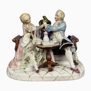 Antique Victorian Continental Porcelain Figural Group, 1880