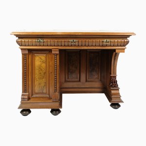 Schreibtisch mit Kleinem Schrank aus Nussholz, 1860er