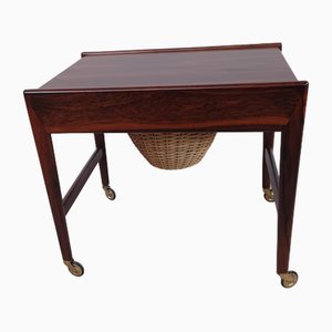 Mesa de costura totalmente danesa de palisandro, años 60
