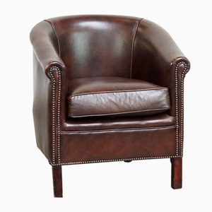 English Style Dark Cowhide Club Chair