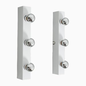 White Mirror Wall Lamps, Set of 2