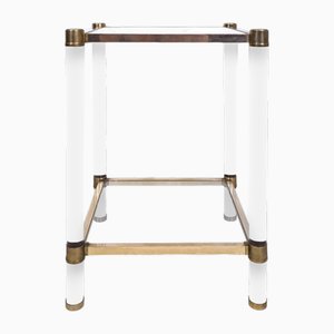 Italian Style Side Table in Metal and Acrylic Glass, 1980s