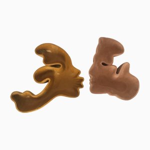 Recipients Kiss Couple in marmo di Jean Pascal Levy-Trumet, set di 2