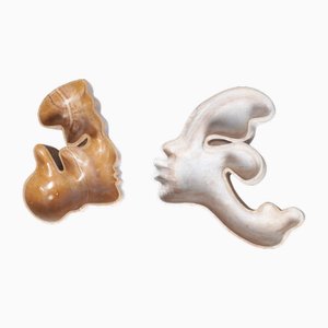 Kiss Couple Marble Recipients by Jean Pascal Levy-Trumet, Set of 2