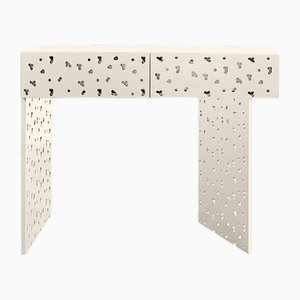 Large Subtle Ecru W(hole) Console Desk by Majbele