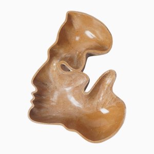 Kiss Man Ocher Marble Recipient by Jean Pascal Levy-Trumet