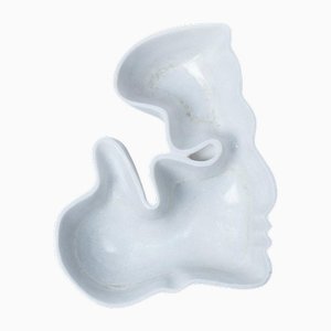 Recipiente Kiss Man in marmo bianco di Jean Pascal Levy-Trumet
