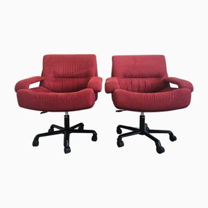 Sedie girevoli modello P85 attribuite a Giovanni Offredi per Saporiti, anni '80, set di 2