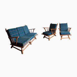 Canapé 3 Places & Fauteuils par Guillerme et Chabron​, Set de 3