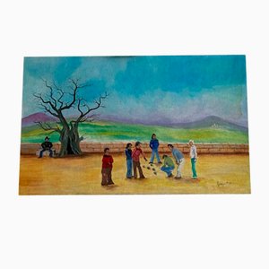 Rossignol, Jeux de Bowling, 1970s, Peinture sur Toile