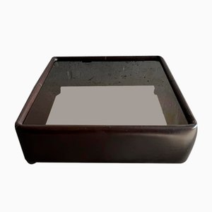 Coffee Table with Leather & on Wheels