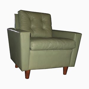 Sillón Mid-Century de cuero, años 50