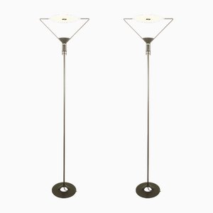 Ivory & Black Metal Polifemo Floor Lamp by Carlo Forcolini for Artemide, 1980s