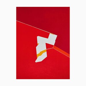 Pablo Palazuelo, Astrazione in rosso, 1970, Litografia originale