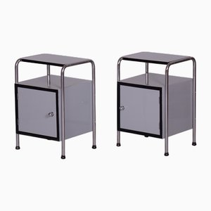 Bauhaus Bedside Tables attributed to Vichr a Spol.,Czech, 1930s, Set of 2