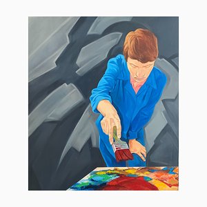Kamil Lisek, un pintor, óleo sobre lienzo