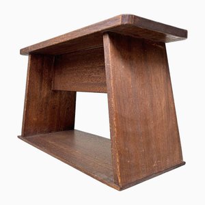 Sgabello Fumidai minimalista in legno, anni '50