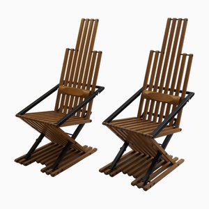 Set of Yoga Chairs in Ash by Jim Warren, 1979