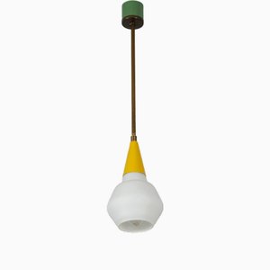 Italienische Mid-Century Deckenlampe aus Messing, 1950er