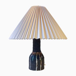 Brutalist Italian Ceramic Table Lamp with Running Glaze, 1970s