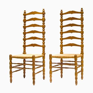 Spanische Hochstühle mit Leiterrücken, 1940er, 2er Set