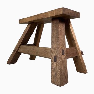Vintage Tritthocker aus Holz, 1980er