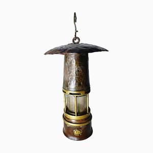 Antique Miners Lamp in Bronze