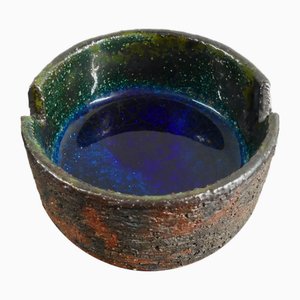 Cenicero de cerámica de estudio brutalista alemán de Gerhard Liebenthron, 1986