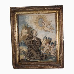 Spanish Artist, Composition, 18th Century, Embroidered & Painted Silk Panel