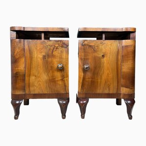 Wood Nightstand, Italy, 1940s, Set of 2
