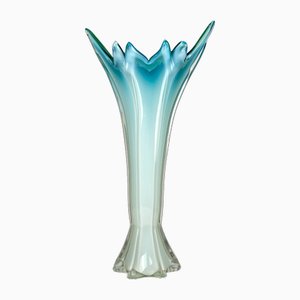 Vintage Large Green-Blue Murano Vase, Italy, 1970s